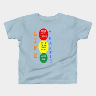 Life Traffic Design on Light Blue Background Kids T-Shirt